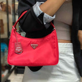 Prada Re-Nylon 2000 Re-Edition Nylon Red Crescent Shoulder Bag