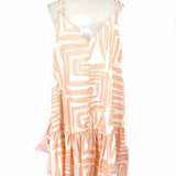 maeve Flounce Swing Women's Peach Size L Sleeveless Mini Dress