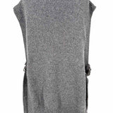 The Knotty Ones Kalvos Women's Gray Size M Open Side Merino Wool Knit Vest