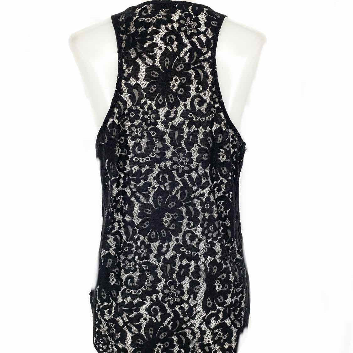 Equipment Femme Women's Black Size S Button Down Lace Sleeveless