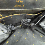Amity Black Top Handle Leather Satchel