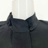 Michelle Stuart Women's Black Size M Button Down Silk Short Sleeve Top