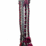Juicy Couture Chain Burgundy Black Layered 7" Bow Bracelet