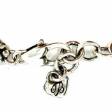 Brighton Mistique Aqua Blue Silver Tone Chain 8.5" Floral Bracelet
