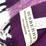 Burberry Cashmere Purple Long 100" Check Scarf