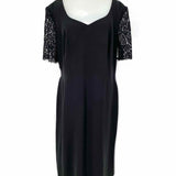 ESCADA Women's Black Size 44/XL Knee Length Embellished Dress