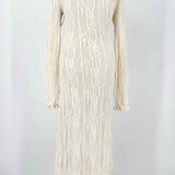 ULLA JOHNSON Antoille Women's Cream Size S Long Sleeve Cable knit Dress