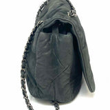 Chanel 2010-11 Glint Iridescent Charcoal Flap Leather Made in Italy Shoulder Bag