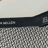 KAREN MILLEN Women's Black Beige Size 10 sheath Mesh Overlay Dress