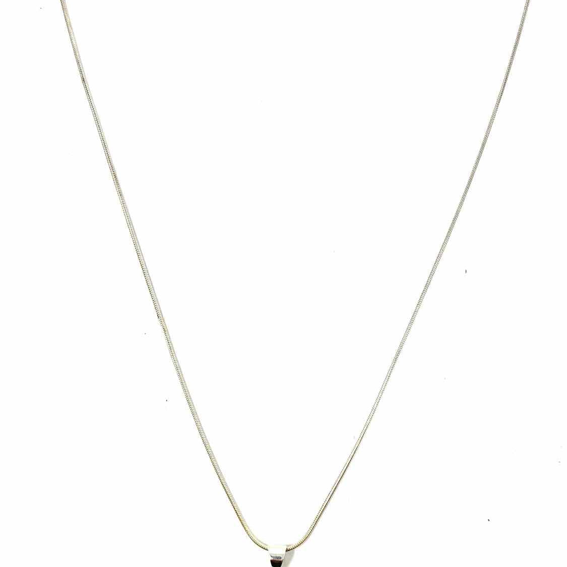 Estate 925 Sterling Silver Pendant 18" Square Amethyst Necklace