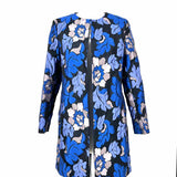 Bebe Vintage Women's Black Blue Size M jacquard Flower Jacket