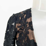 For Love & Lemons Temecula Women's Black Size S Mesh Embroidered Floral Dress