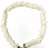 Vintage Beaded White Choker 14" Floral Necklace