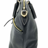 Dooney & Bourke Black Top Handle Pebbled Leather Satchel