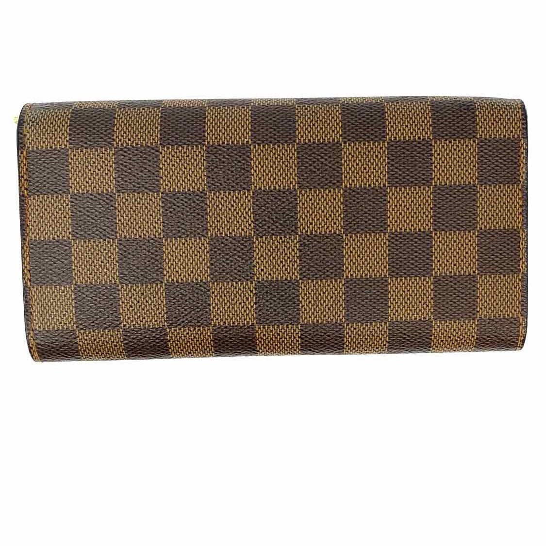 LOUIS VUITTON 2005 Sarah Coated Canvas Brown Flap Damier Ebene Wallet