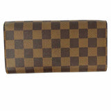 LOUIS VUITTON 2005 Sarah Coated Canvas Brown Flap Damier Ebene Wallet
