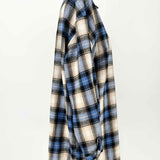 Nomad Women's Blue Beige Size L Button Down Flannel Plaid Long Sleeve