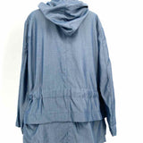 Vetta Women's Blue Size L Button Down Convertible Utility Jacket