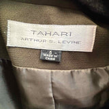 Tahari Women's Army Green Size 6 Collared Blazer