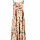 So Me Women's Pink Green Size L Sleeveless Floral Dress