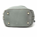 REBECCA MINKOFF Fiona Gray Crossbody Drawstring Leather Bucket Bag