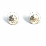 Lauren Ralph Lauren Silver tone Stud Hammered Earrings