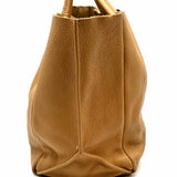 Ampersand As Apostrophe Beige Pebbled Leather Tote
