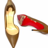 Christian Louboutin Iriza Women's Brown Size 38/7.5 D'Orsay Leather Pumps