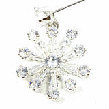 Natasha Silver Dangle 1" Snowflake Crystal Earrings