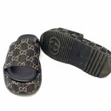 Gucci Women's Black Size 36/5.5 Platform Denim GG Slide