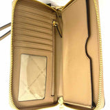 Michael Kors Brown Zip-Around Saffiano Leather Wristlet