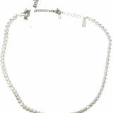 Electric Picks Silver Plated Silver Round 14 in Crystal Necklace