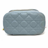 Dior 2020 Small DiorTravel Vanity Case Steel Blue CANNAGE Made in Italy Clutch