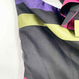 ALBERT NIPON Women's Black/Green/Pink Size 4 Sleeveless Silk Stripe Dress