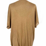 Max Mara Women's Dark Gold Size XL V-Neck Viscose Short Sleeve Top