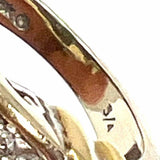 Estate size 6 14K Two-tone Dome Natural Diamond Ring