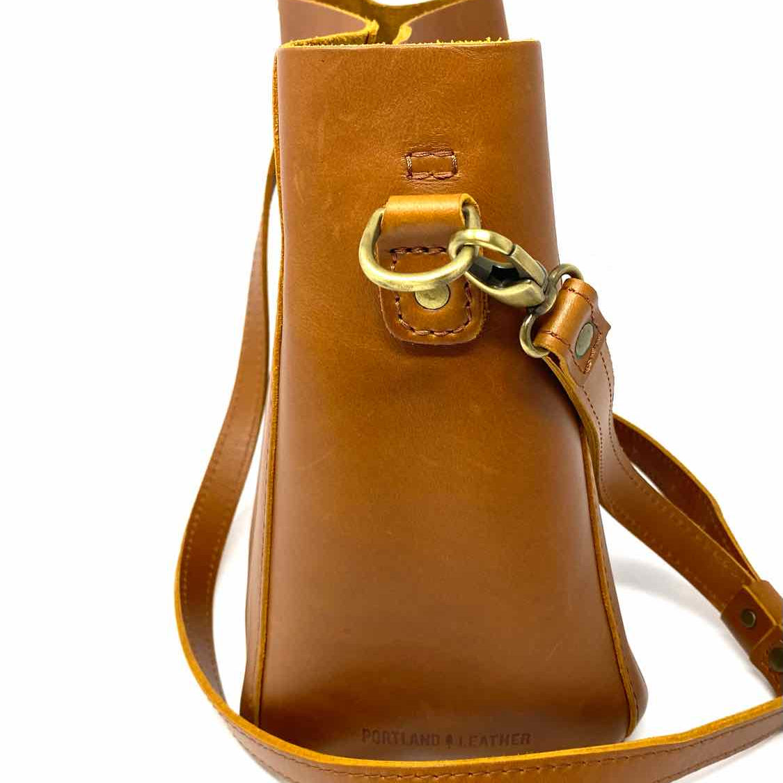 Portland Leather Goods Butterfly Camel Bucket Leather Crossbody