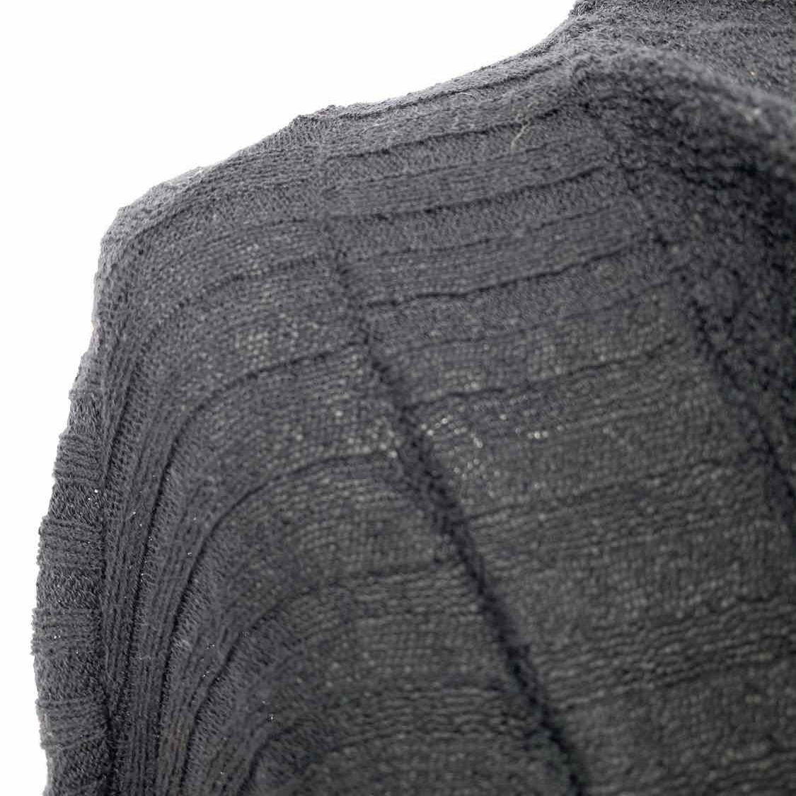 Eileen Fisher Women's Black Size XL Open Front Wool Ribbed Cardigan