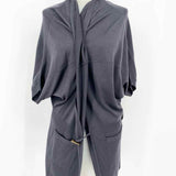 Poles Women's Gray Size S Short Sleeve Merino Wool Cardigan