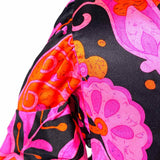 Betsey Johnson Women's Black Pink Size 4 Wrap Silk Flower Dress