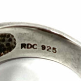 Estate 6 .925 Sterling Silver Chunky Geometric Garnet Ring