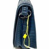 BCBGeneration Navy Saddle Bag python vegan leather Crossbody