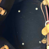 Dooney & Bourke Cabriolet Canvas Navy Brown Bucket Leather Tote