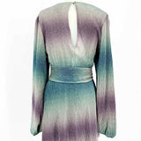 Show Me Your Mumu Karis Women's Blue/Purple Size M Long Sleeve ombre Dress