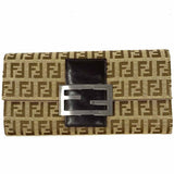 Fendi Canvas Brown Accordion Zucca Wallet