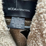 Moda International Women's Brown Size XS Aviator Leather Shearling Jacket