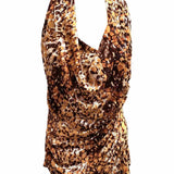 W by Worth Women's Brown Size 10 Cowl Neck Speckled Sleeveless