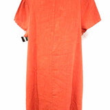 bryn Walker Women's Orange Size XL Shift Linen Short Sleeve Dress