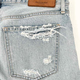 Moussy Women's Light Blue Size 28/6 Straight Leg Distressed Jeans