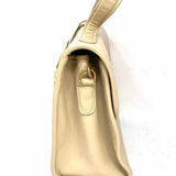 Coach Manor Cream Top Handle Turnlock Leather Satchel
